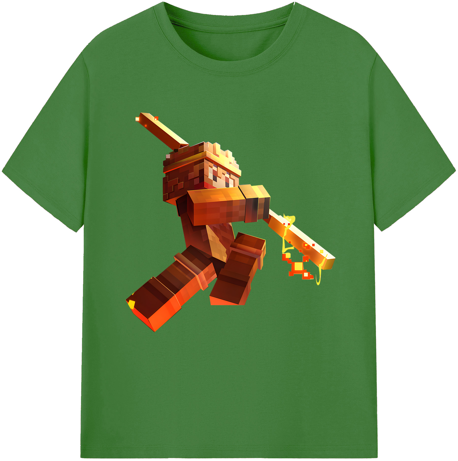 （画像用） マインクラフト ブロックの世界 Minecraft MC Block world レディースカジュアルプリントTシャツ（綿100％）